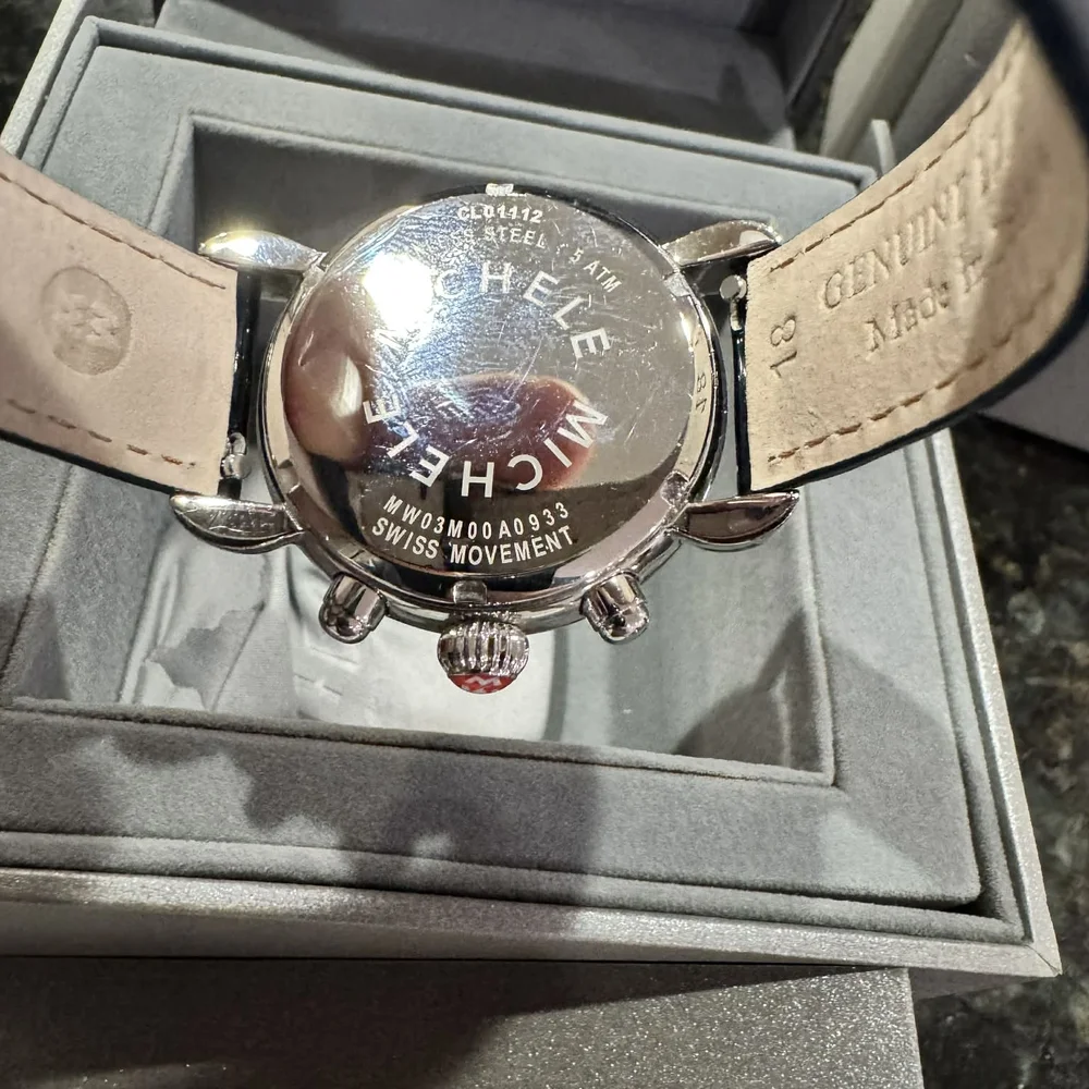 Michele Multicolor Dial Watch with Black Strap - Picture 8 of 10